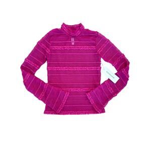 Eliza Faulkner - Ribbon Turtleneck Long Sleeve Top in Pink